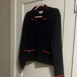Boden Kendal Navy Cardigan with Red Trim